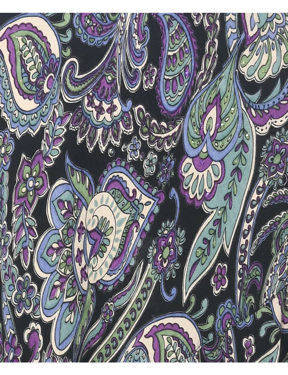 Paisley Print Maxi Skirt - M - Image 3