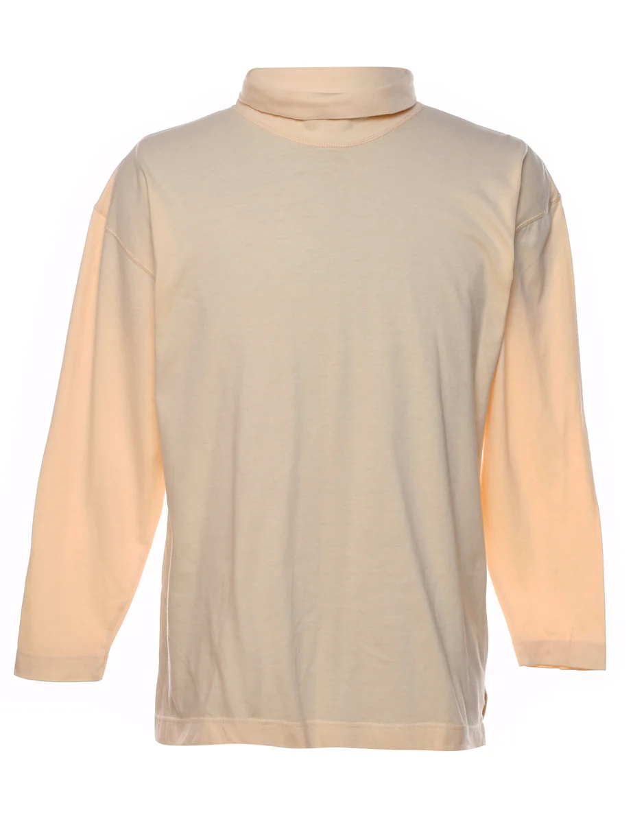 Vintage Pale Yellow Plain T-shirt - S