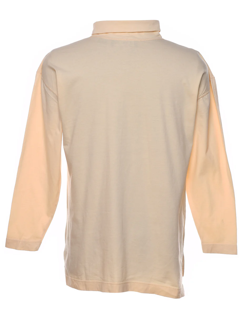 Vintage Pale Yellow Plain T-shirt - S - Image 2