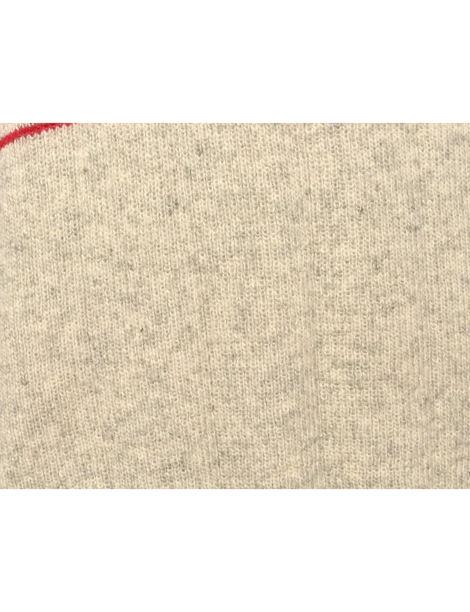 Vintage Patterned Grey And Red Jumper - L - Image 3