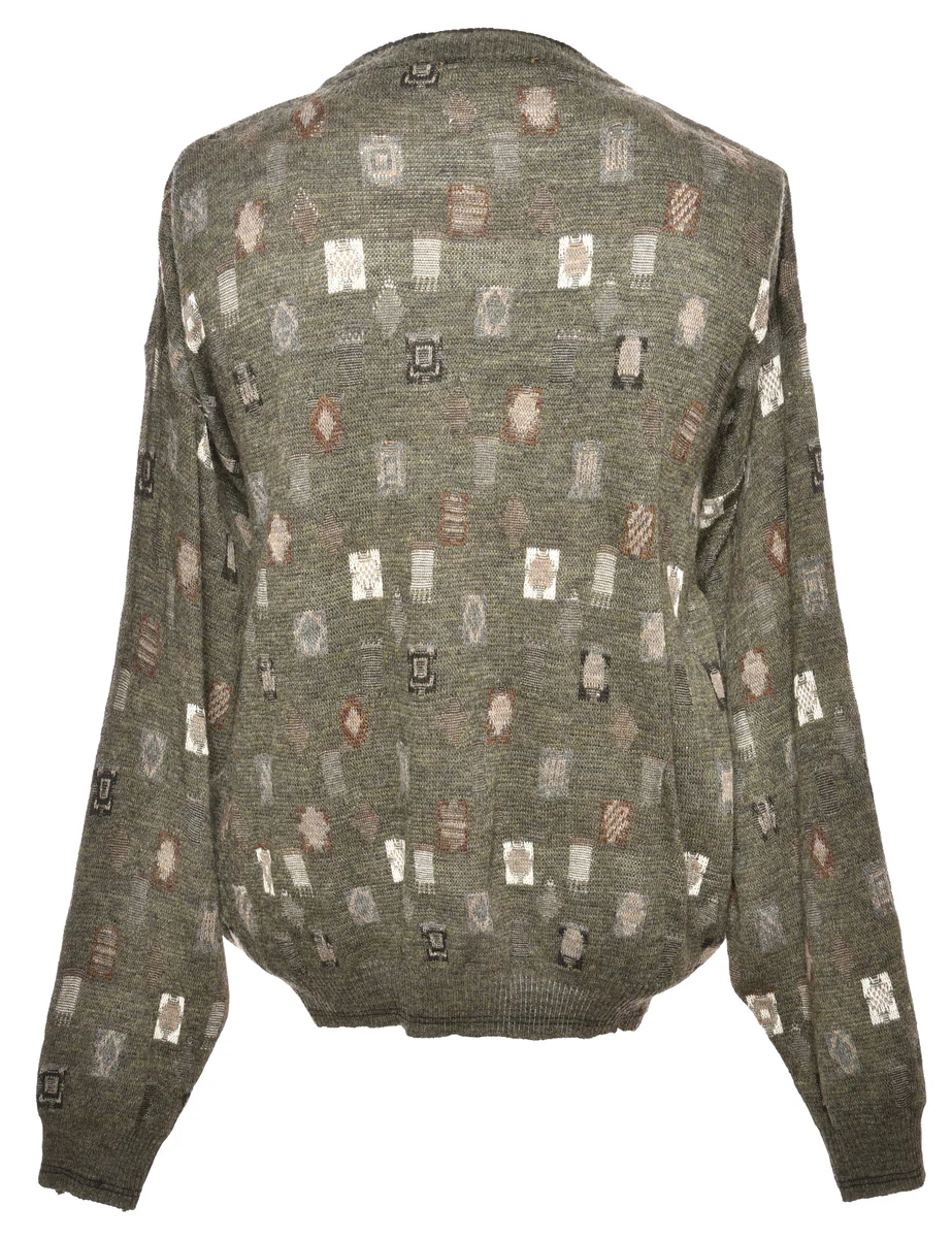 Vintage Patterned Jumper - M - Image 2