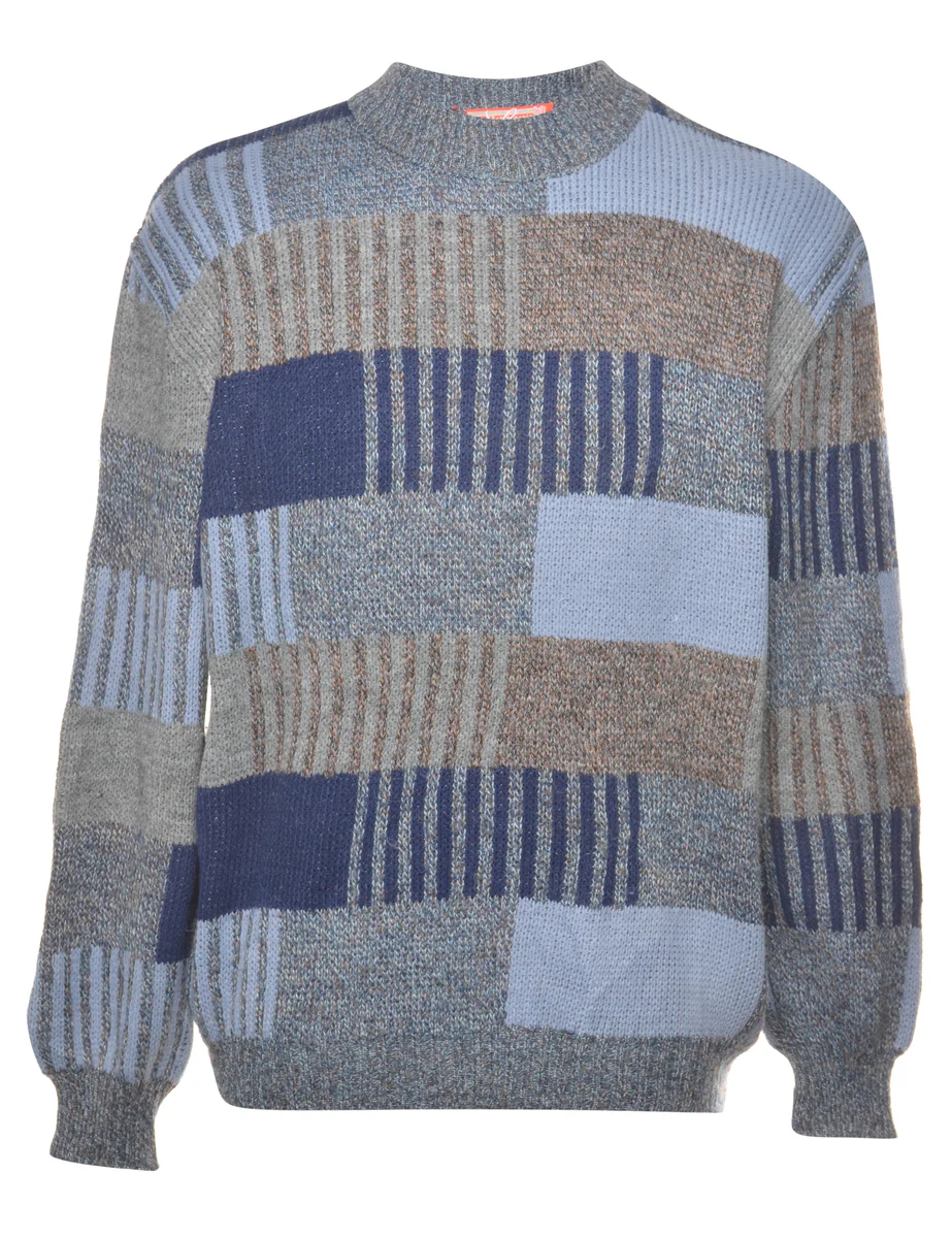 Patterned Long Sleeved Jumper - M