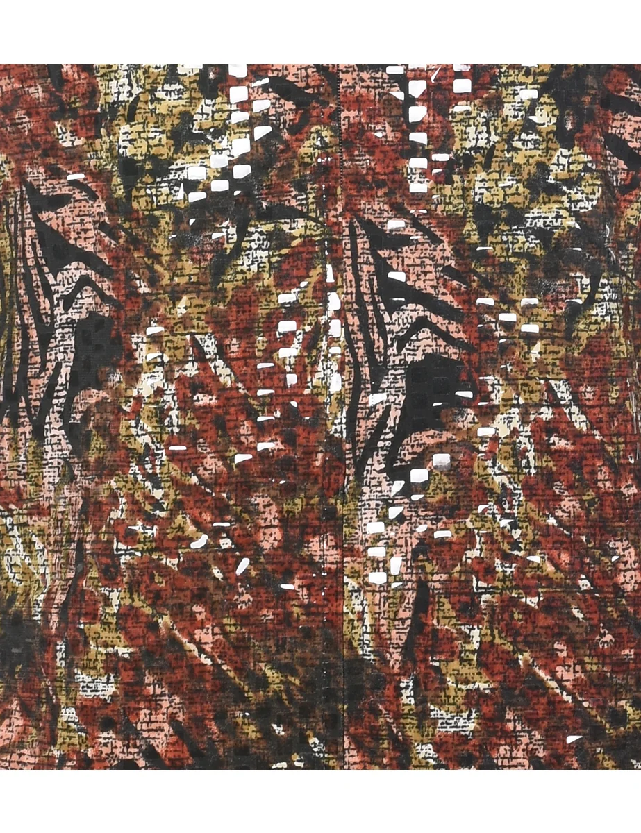 Vintage Patterned Multi-Colour Sparkly Zip-Front Jacket - M - Image 3