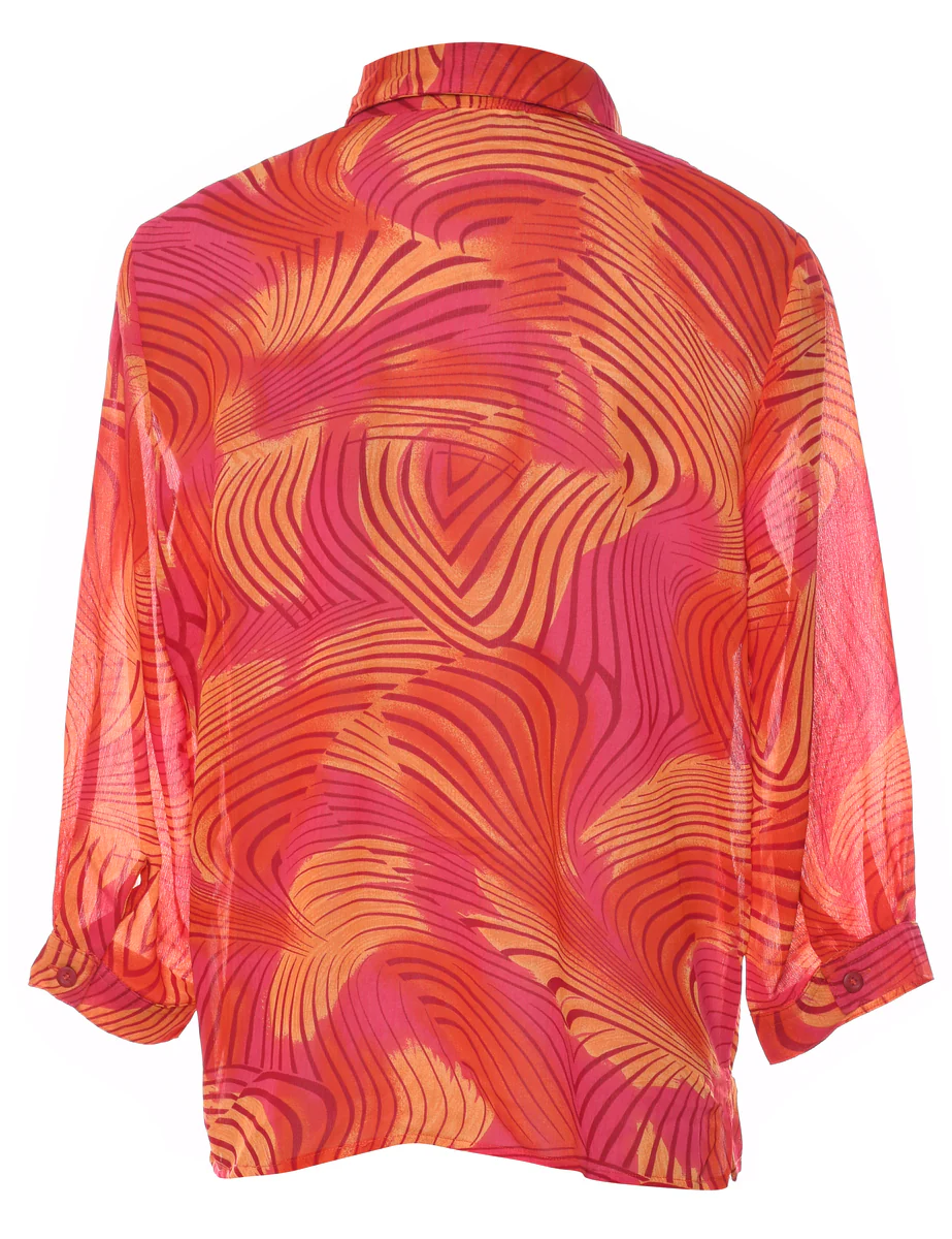 Vintage Patterned Shirt - L - Image 2