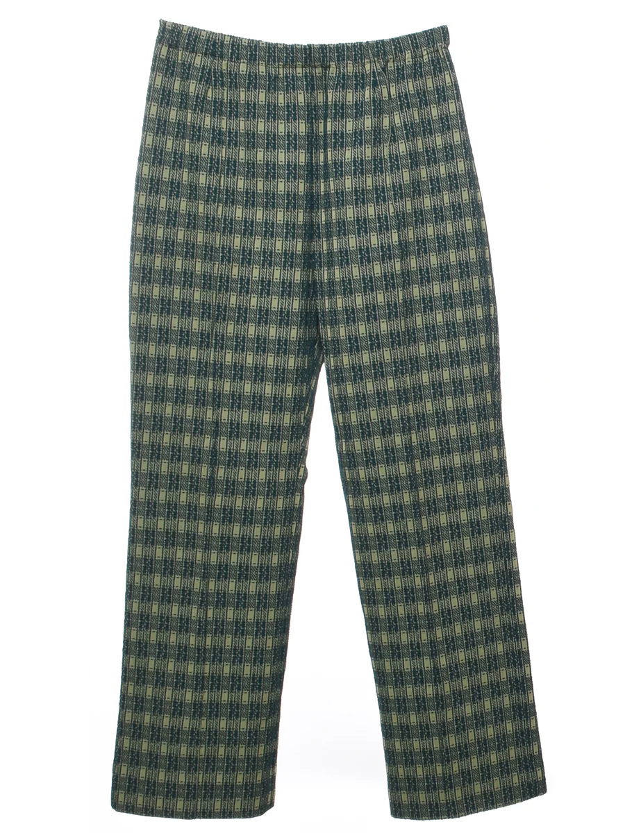 1970s Vintage Patterned Trousers - W29 L29