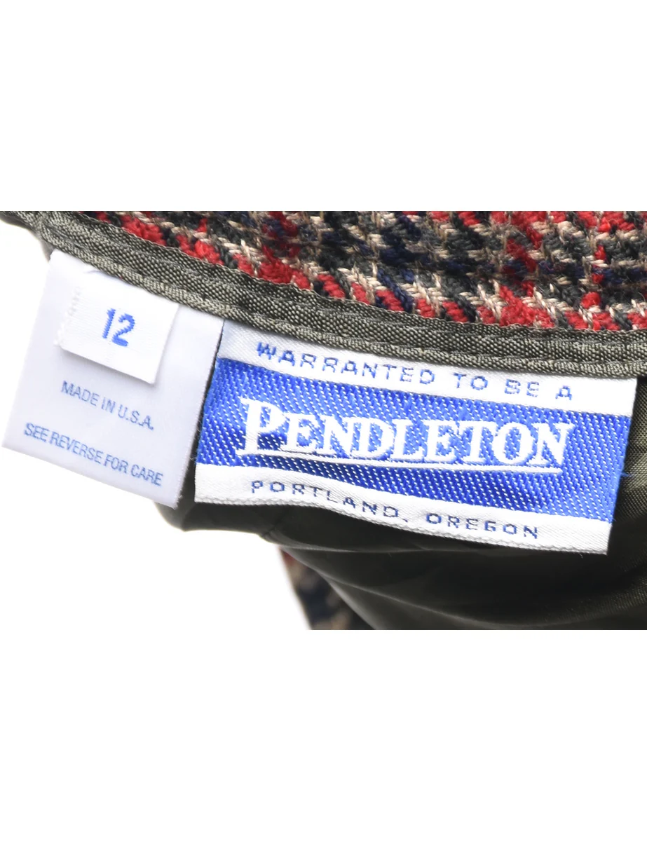 1990s Vintage Pendleton Checked Pattern Trousers - W29 L31 - Image 4