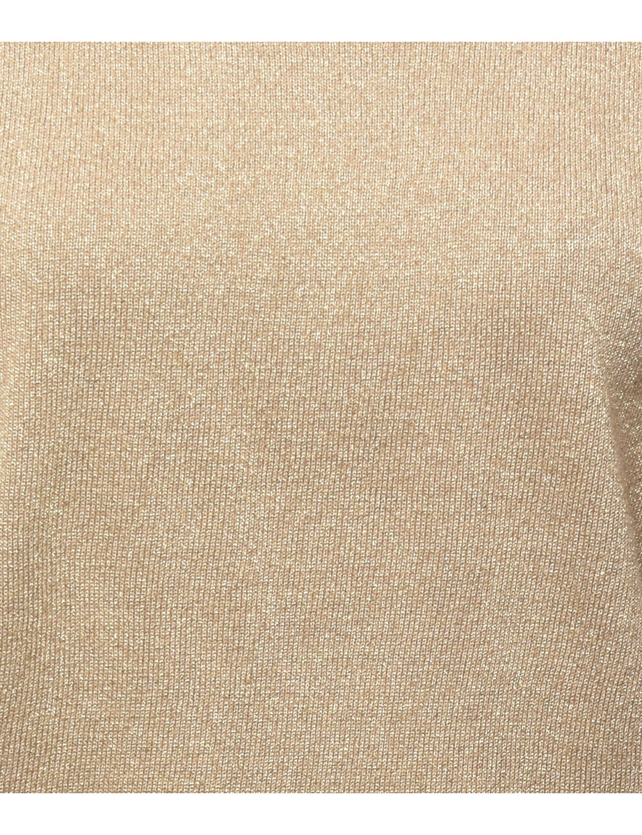 Vintage Petites Lurex Thread Pattern Jumper - M - Image 3