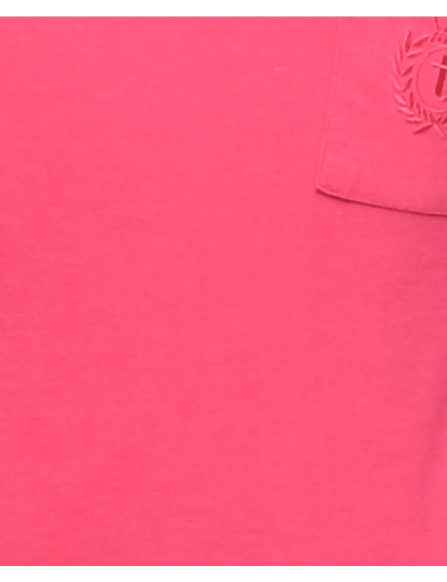 Vintage Pink Plain Embroidered T-shirt - S - Image 3