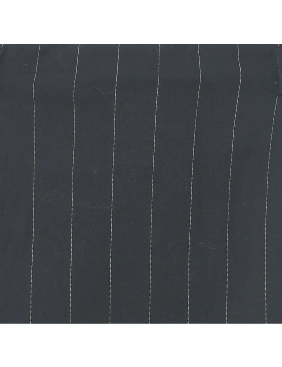 Pinstriped Black Midi Skirt - S - Image 3