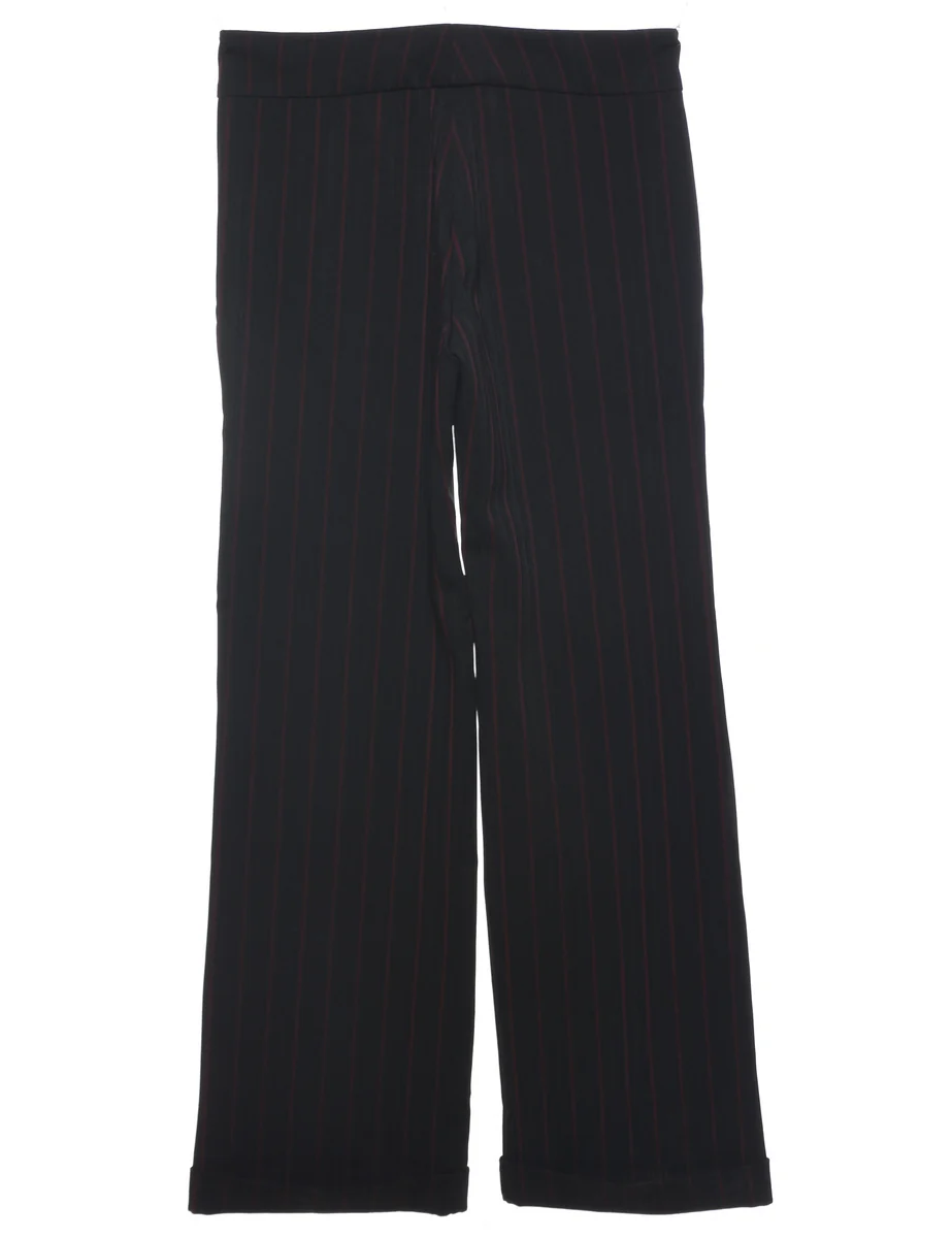 Pinstriped Black Trousers - W30 L31 - Image 2