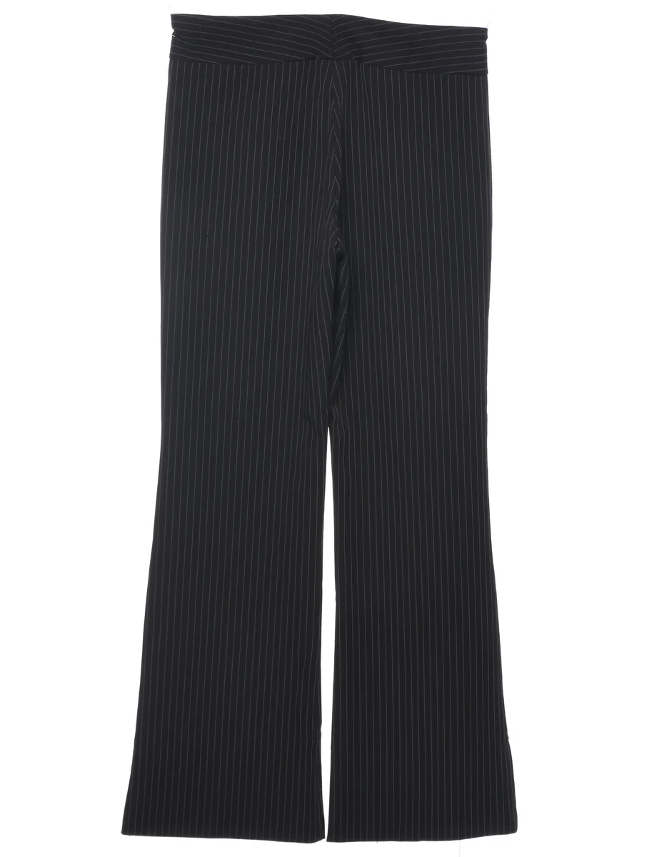 Pinstriped Black Trousers - W30 L32 - Image 2