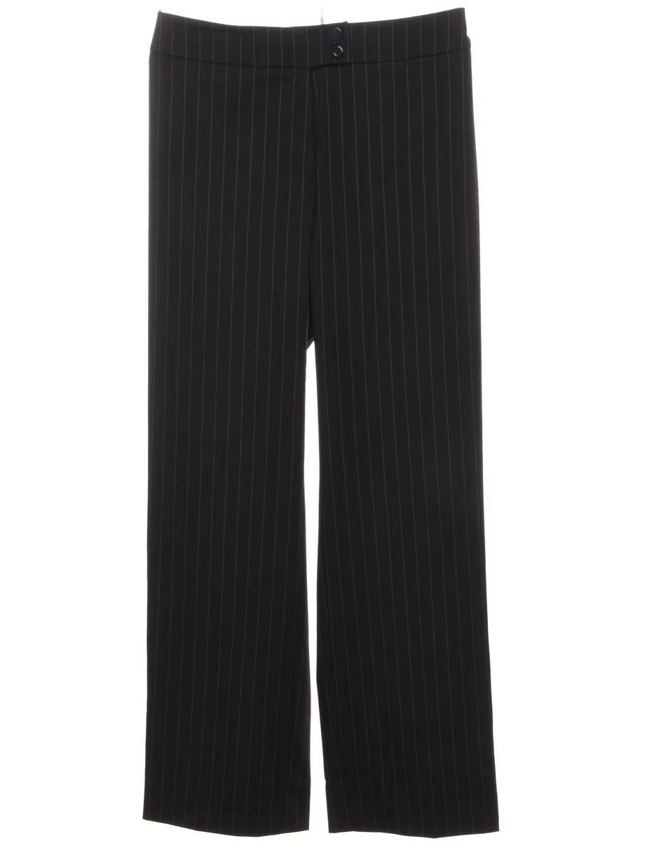 Pinstriped Black Trousers - W31 L31