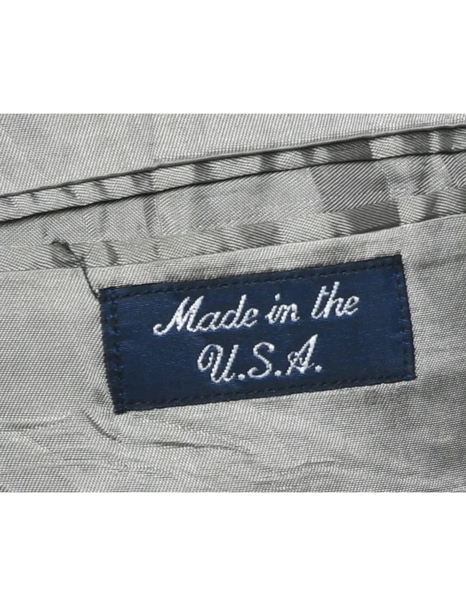 Vintage Pinstriped Grey Blazer - L - Image 3