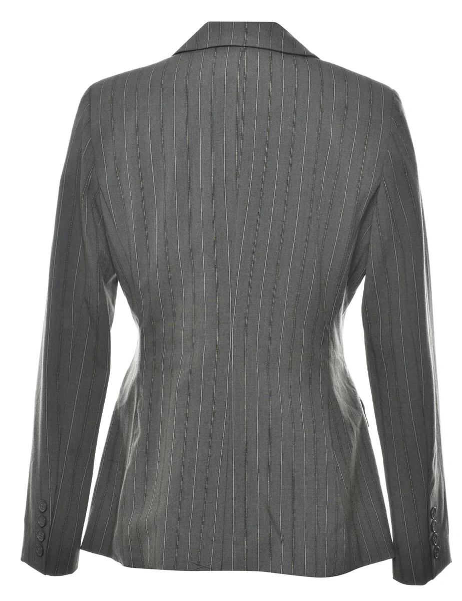 Vintage Pinstriped Grey Blazer - S - Image 2