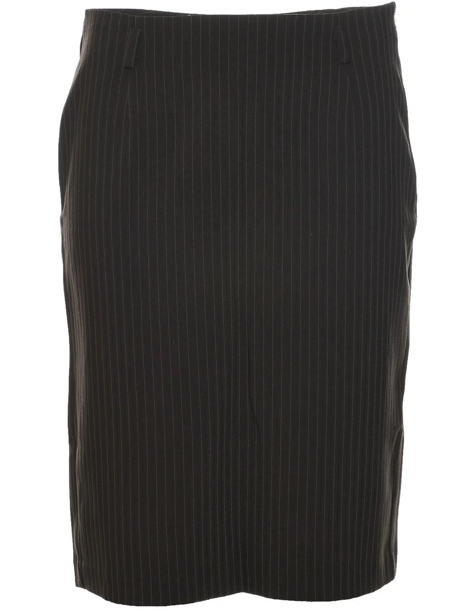 Vintage Pinstriped Pencil Skirt - M
