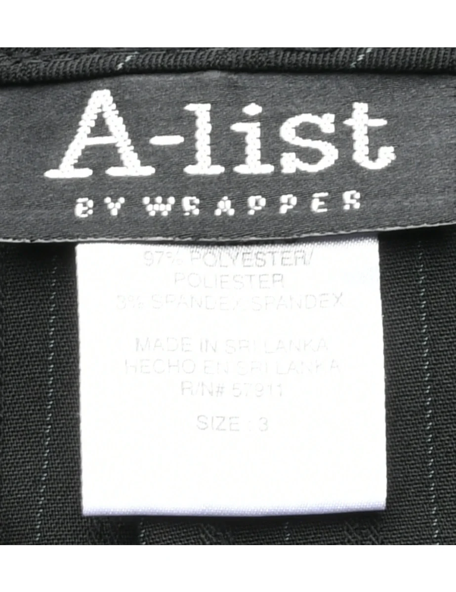 Vintage Pinstriped Pencil Skirt - M - Image 4