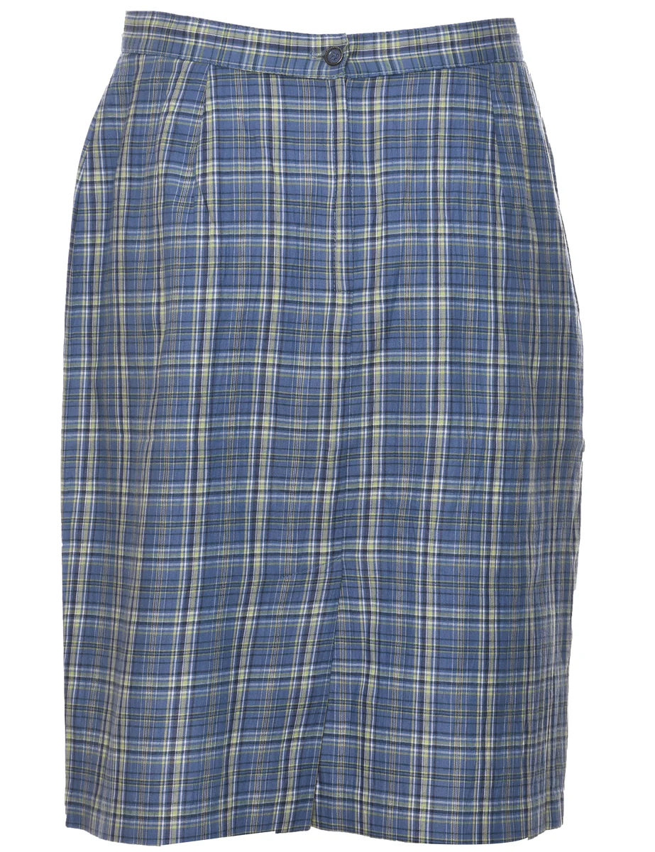 1990s Vintage Plaid Pencil Skirt - M - Image 2