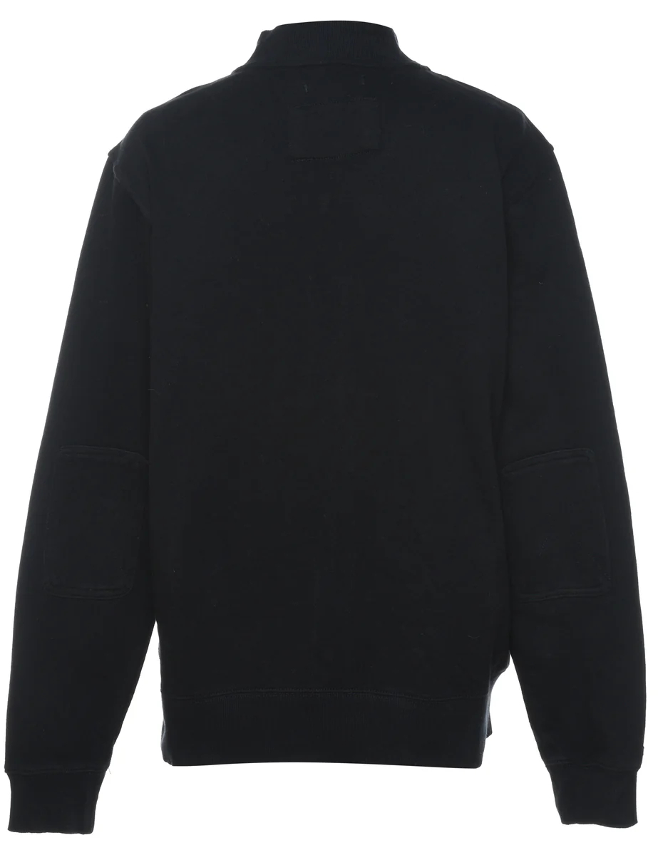 Vintage Plain Black PVCA Zip-Front Sweatshirt - M - Image 2