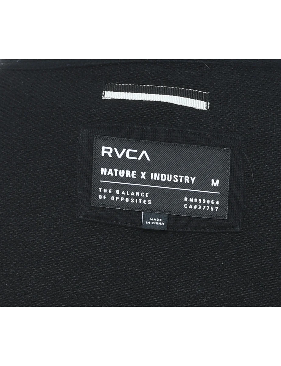 Vintage Plain Black PVCA Zip-Front Sweatshirt - M - Image 4