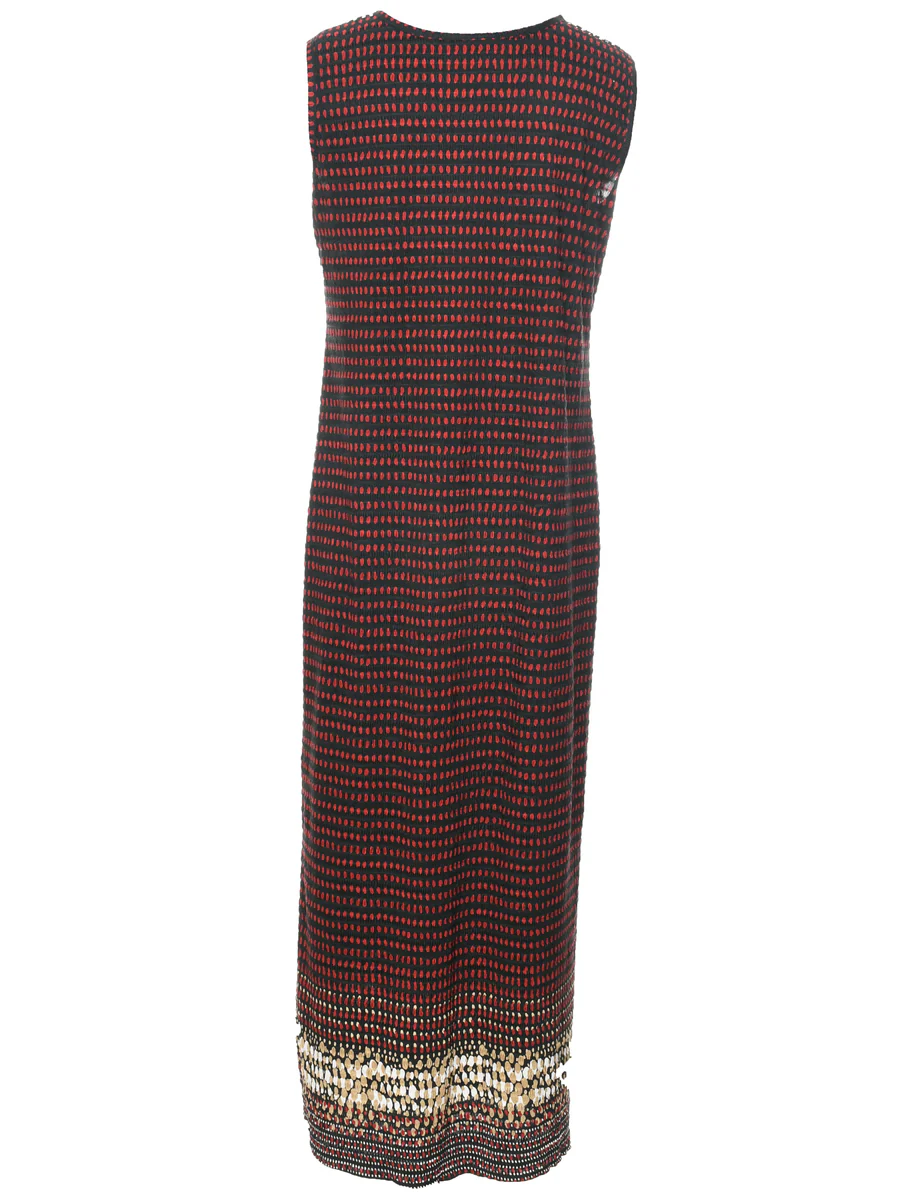 Vintage Polka Dot Maxi Dress - L - Image 2