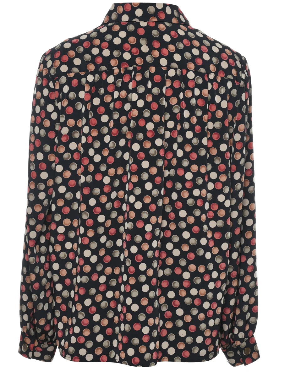 1990s Vintage Polka Dots Blouse - L - Image 2
