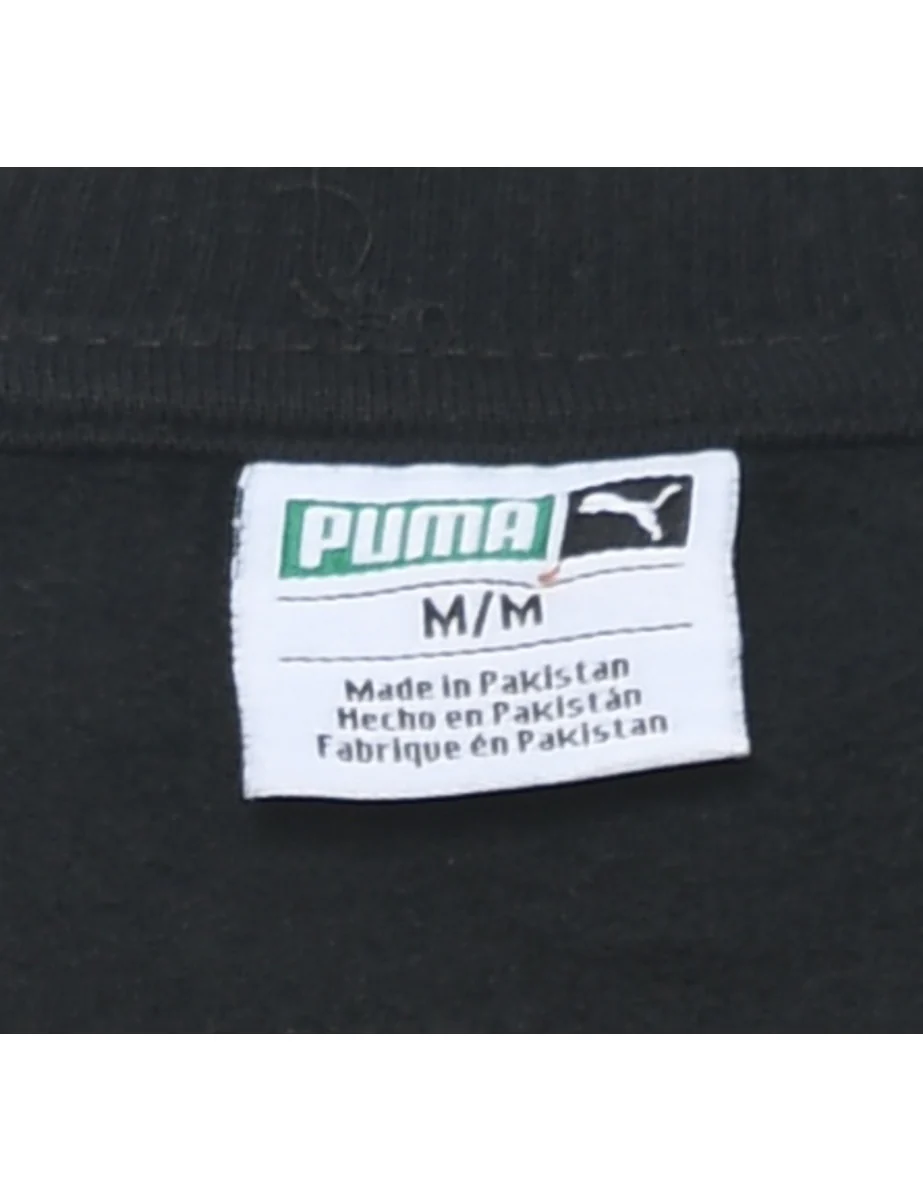 Vintage Puma Plain Black Classic Sweatshirt - M - Image 4