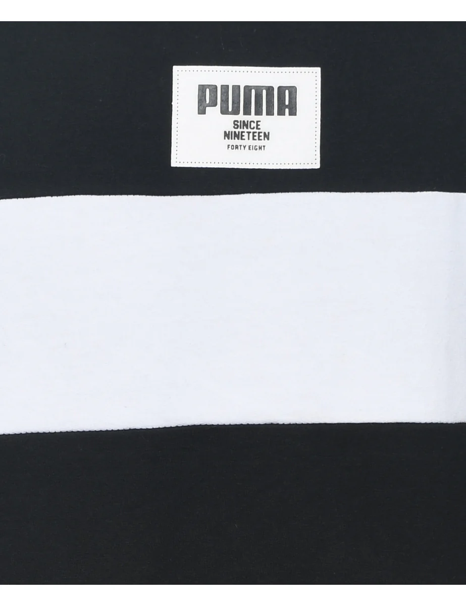 Puma Plain Black & White Striped Sweatshirt - XL - Image 3