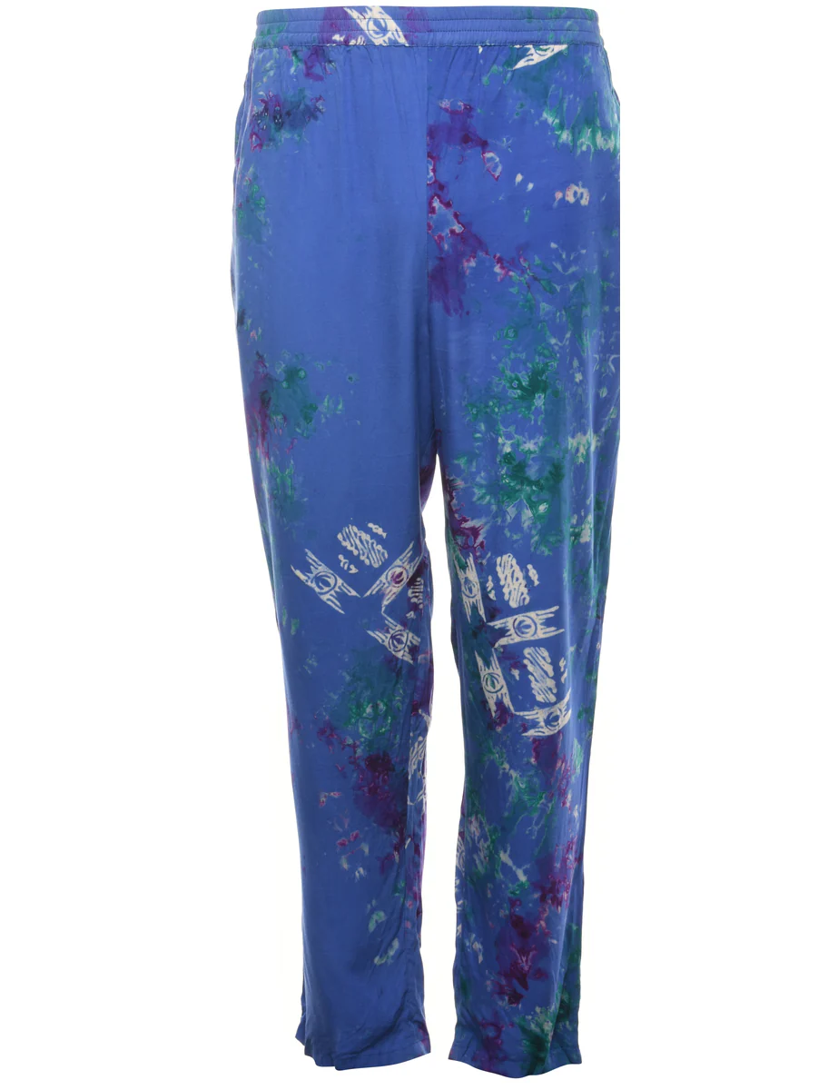 Vintage Purple Abstract Trousers - W26 L29