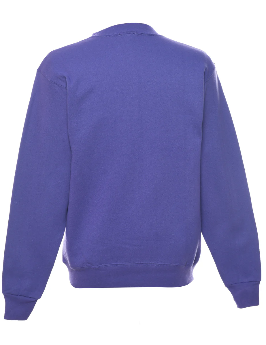 Vintage Purple Plain Sweatshirt - M - Image 2