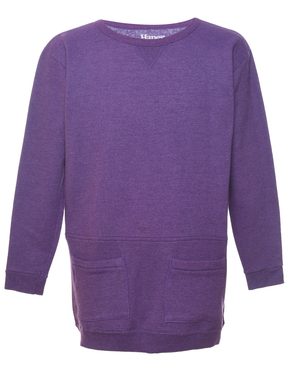 Vintage Purple Plain Sweatshirt - M