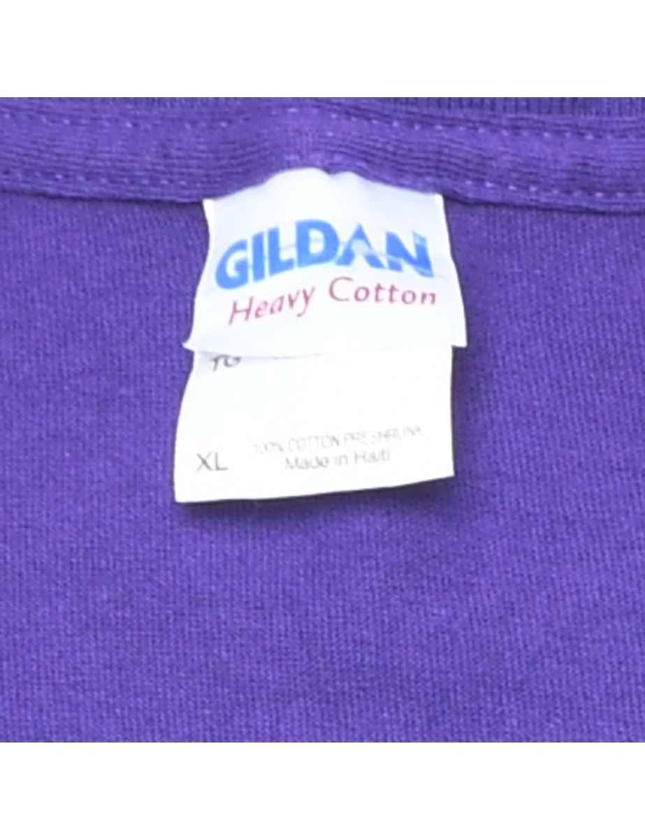 Vintage Purple Rockies Printed T-shirt - XL - Image 4