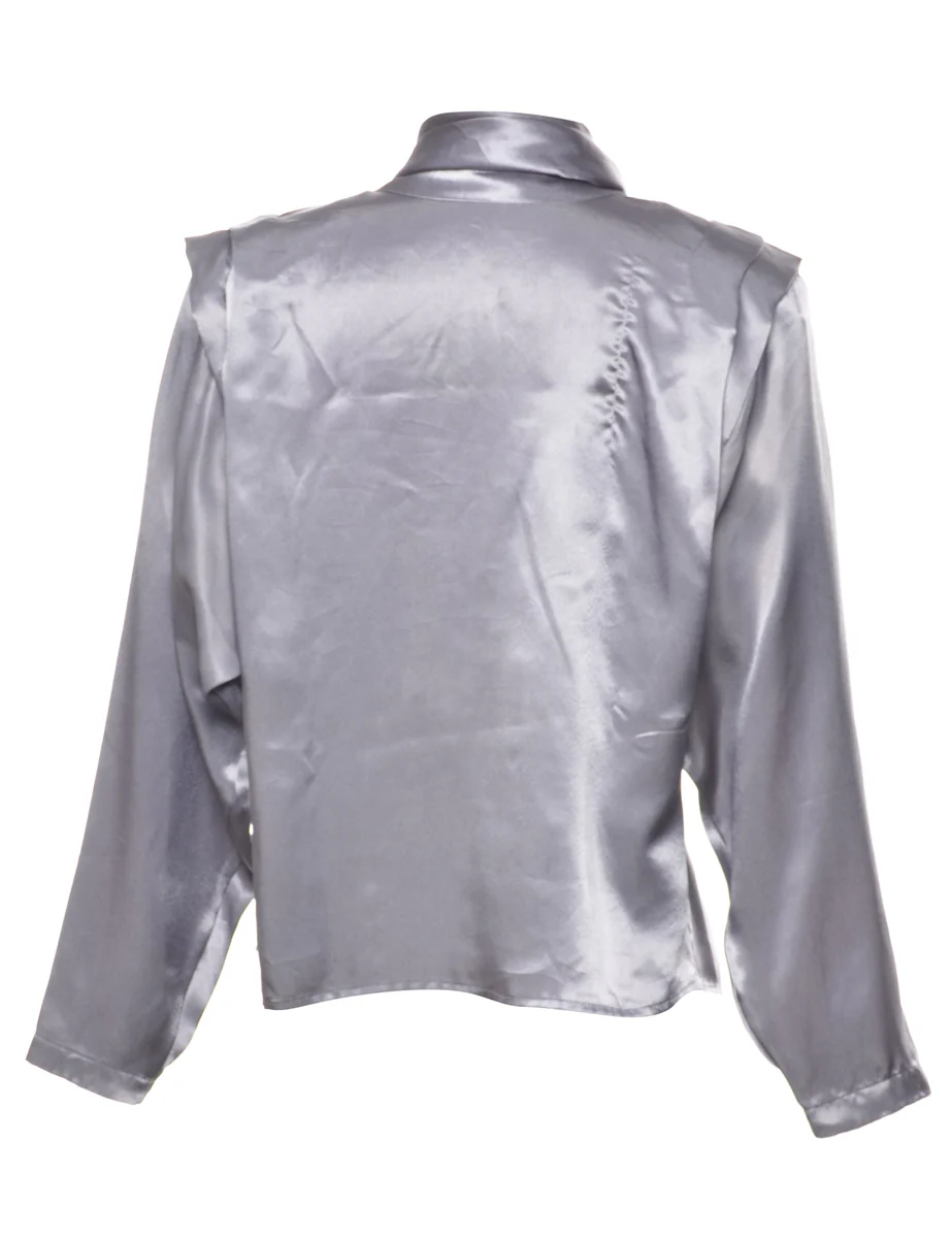 Vintage Pussy Bow Evening Blouse - L - Image 2