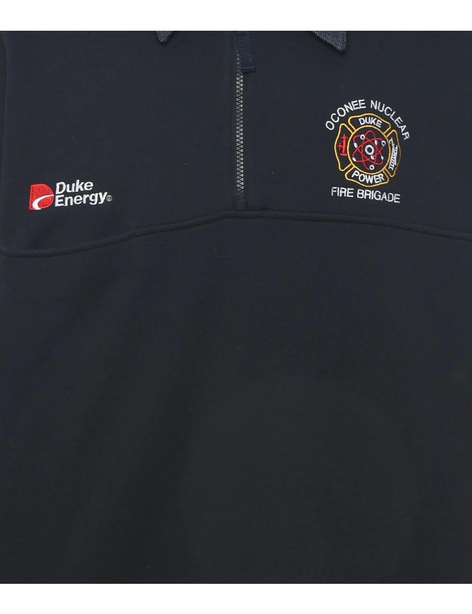 Vintage Quarter Zip Oconee Nuclear Embroidered Sweatshirt - XL - Image 3