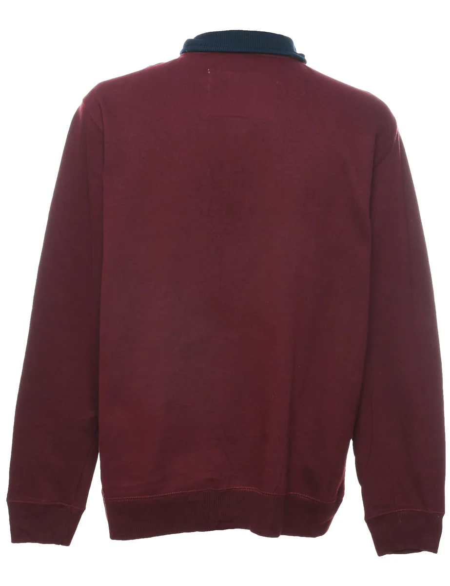 Quarter Zip Plain Sweatshirt - L - Image 2