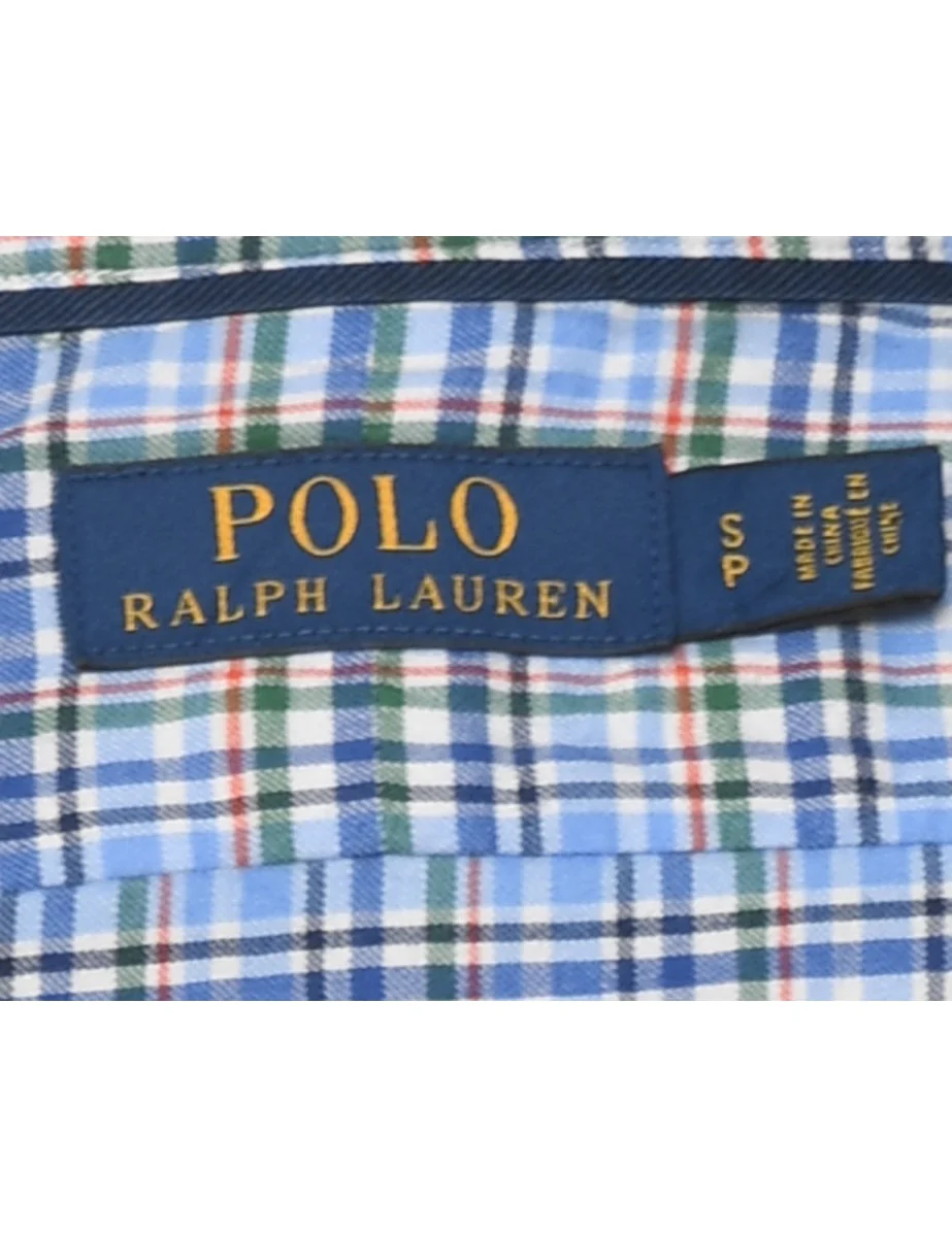 Vintage Ralph Lauren Light Blue Checked Shirt - S - Image 4