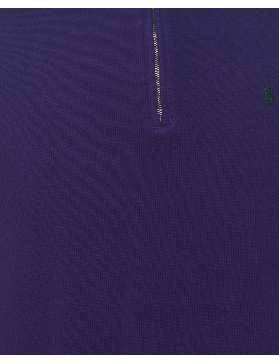 Vintage Ralph Lauren Plain Purple Sweatshirt - XL - Image 3