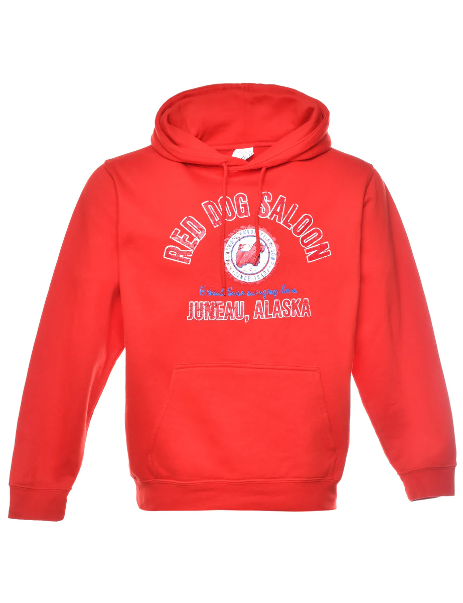Vintage Red Dog Saloon Printed Hoodie - S