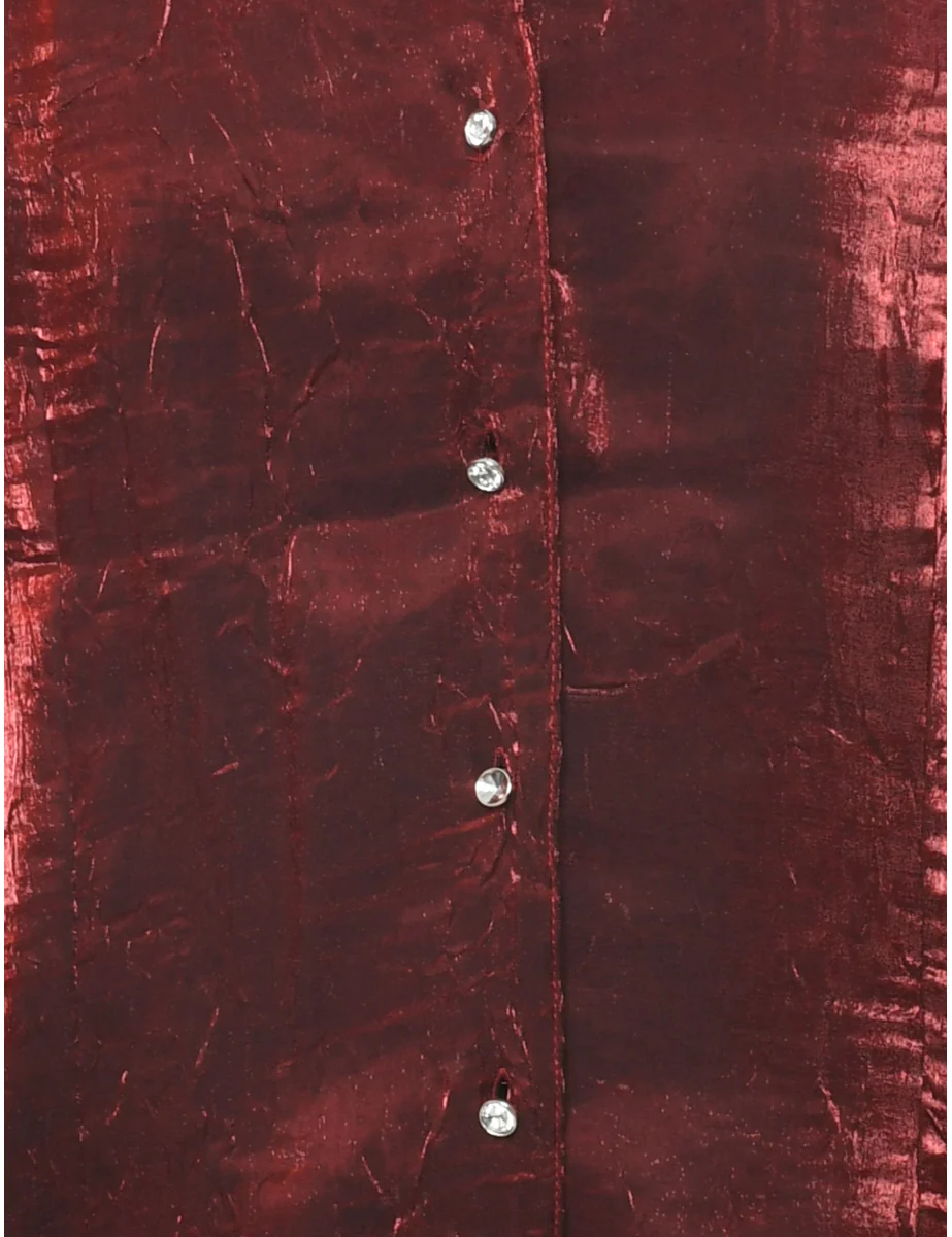 Vintage Red Evening Blouse - M - Image 3