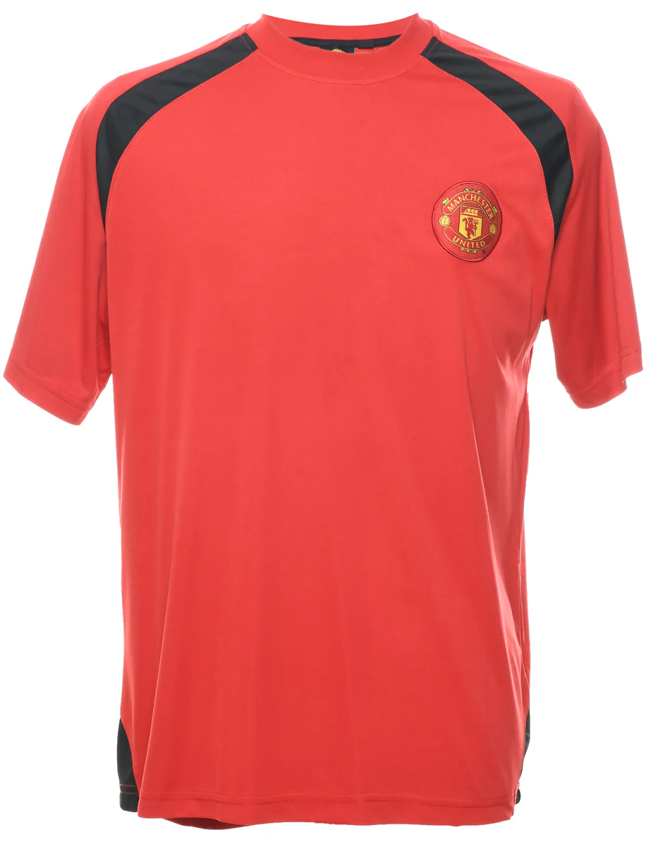 Vintage Red Plain Manchester United T-shirt - L