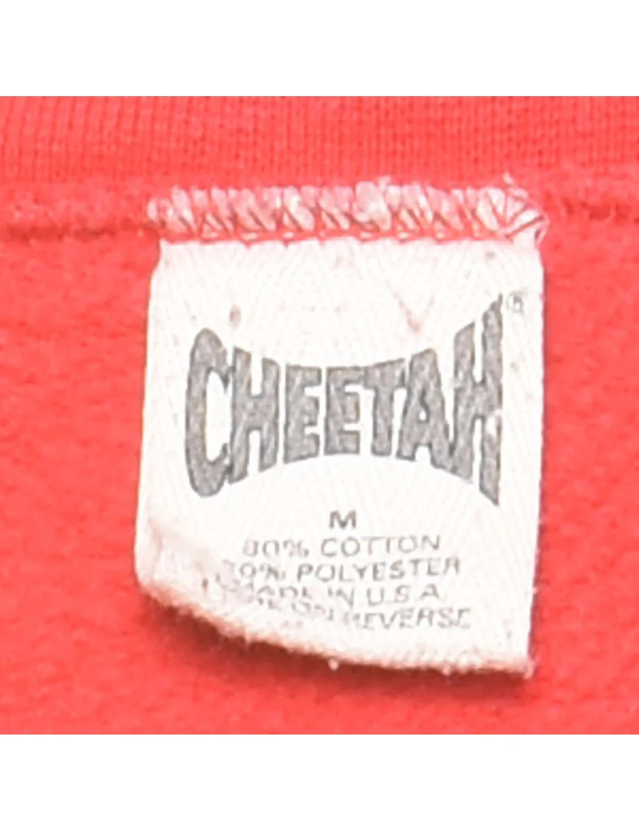 Vintage Red Plain Sweatshirt - M - Image 4