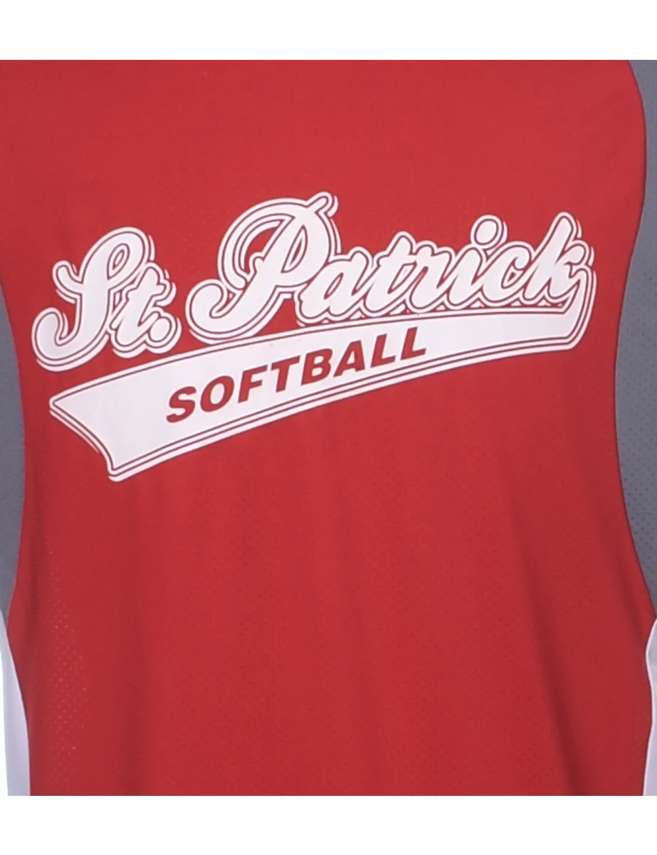 Vintage Red St. Patrick Soft Sports T-shirt - L - Image 3