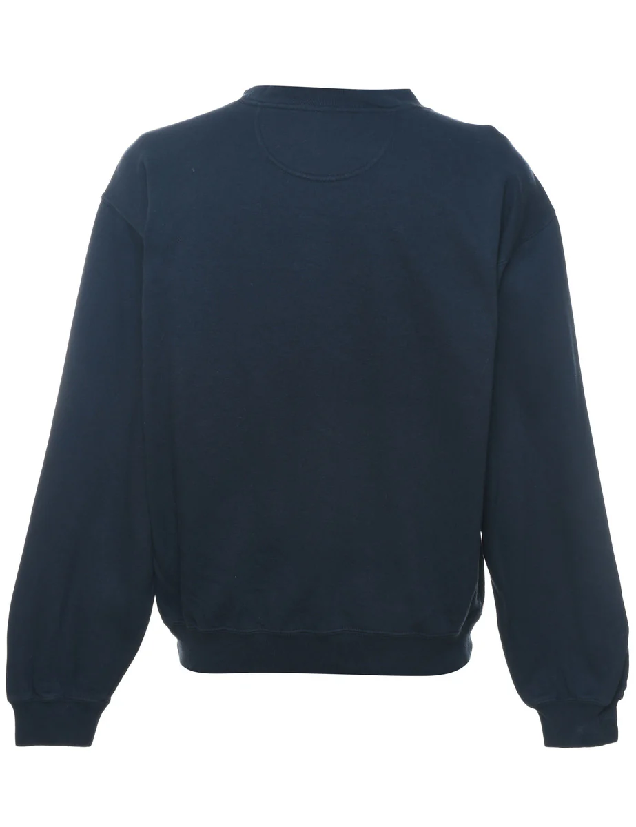 Vintage Reebok Plain Navy 1990s Sweatshirt - M - Image 2