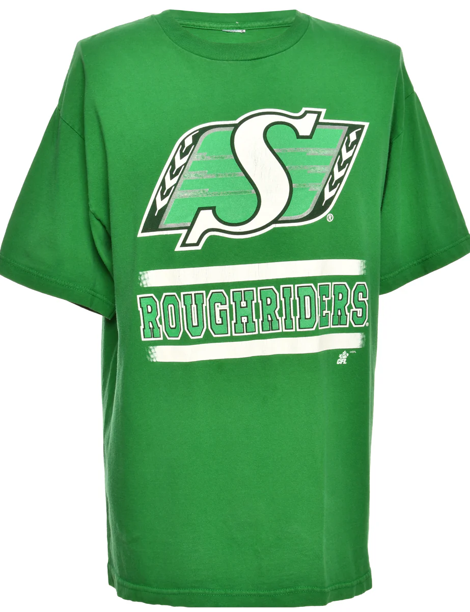 Vintage Roughriders Green Sports T-shirt - L