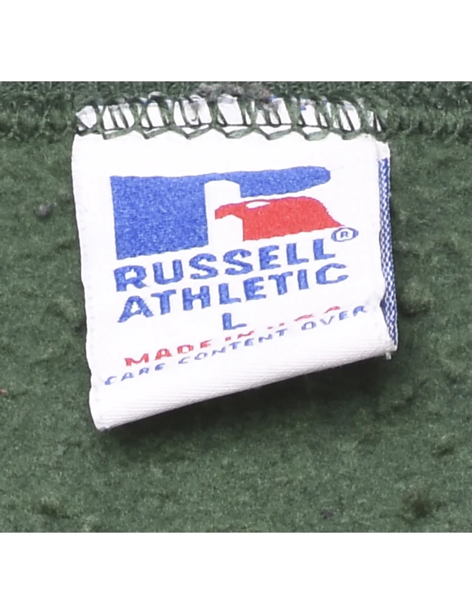 Vintage Russell Athletic Marshall University Dark Green & White Printed Sweatshirt - L - Image 4