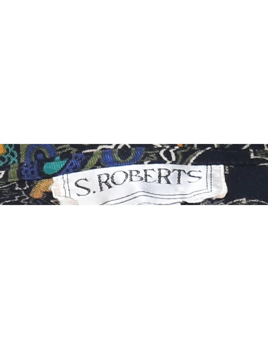 Vintage S Roberts Paisley Print Dress - L - Image 4