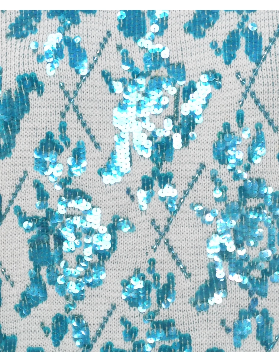 Vintage Sequined Vest - L - Image 3