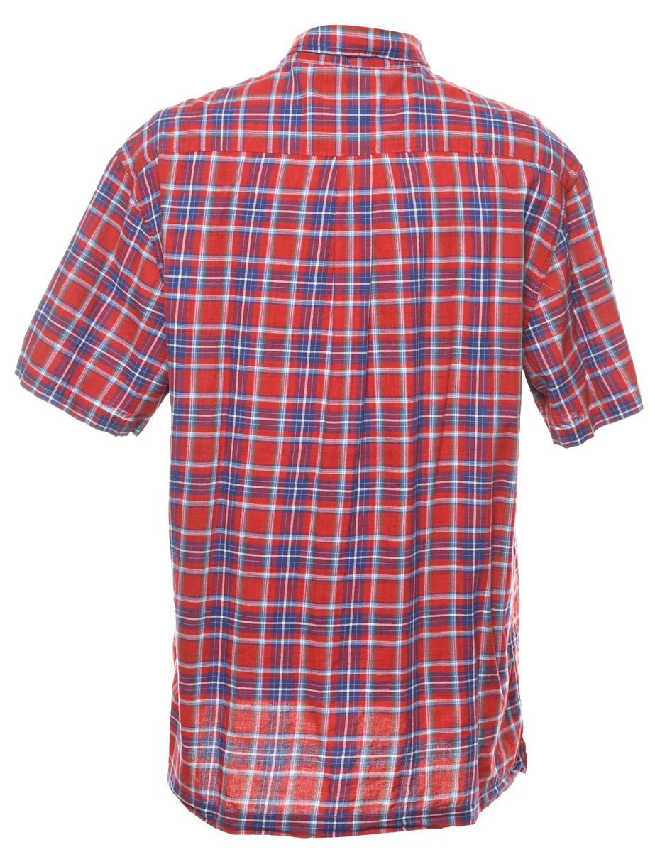 Vintage Short Sleeve Checked Shirt - L - Image 2