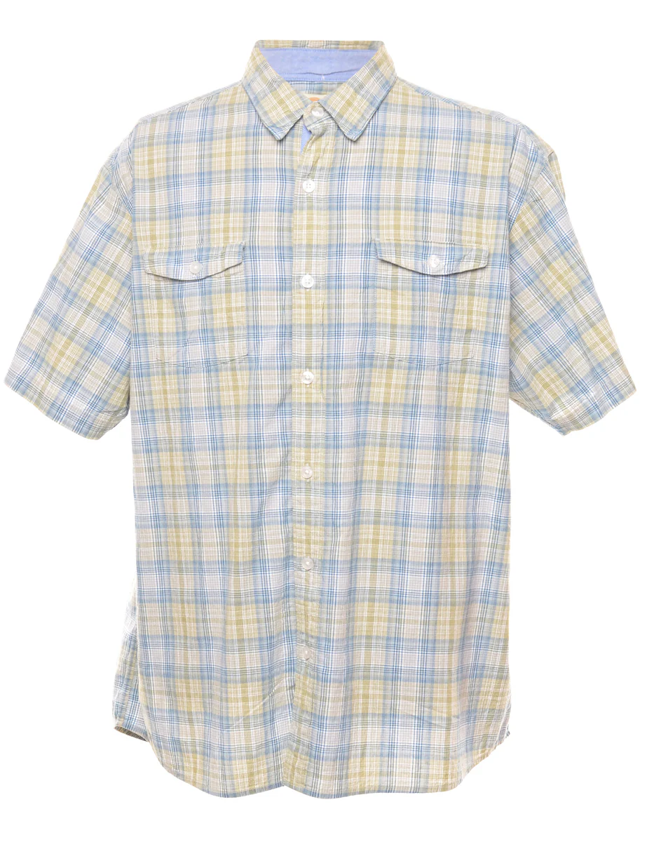 Vintage Short Sleeve Checked Shirt - XL