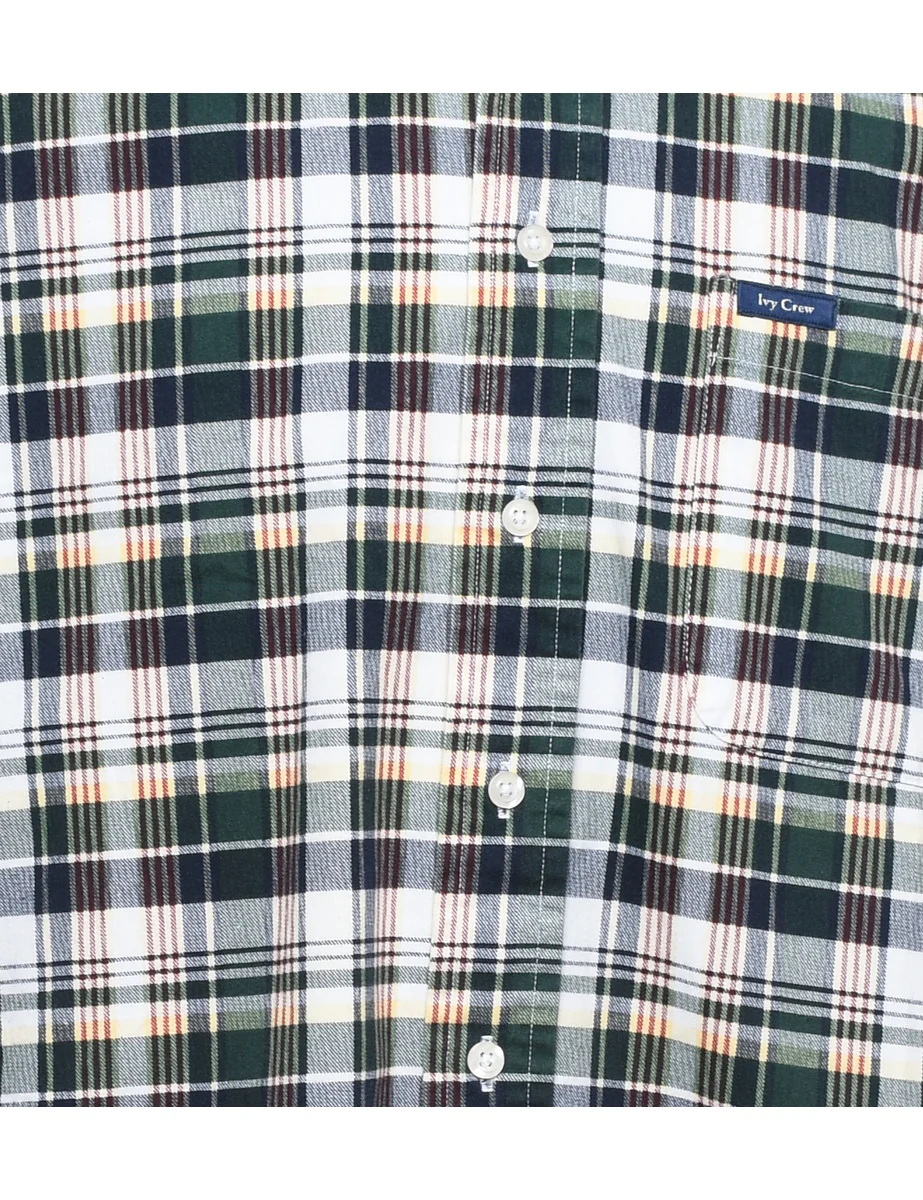 Vintage Short Sleeve Multi-Colour Checked Shirt - L - Image 3