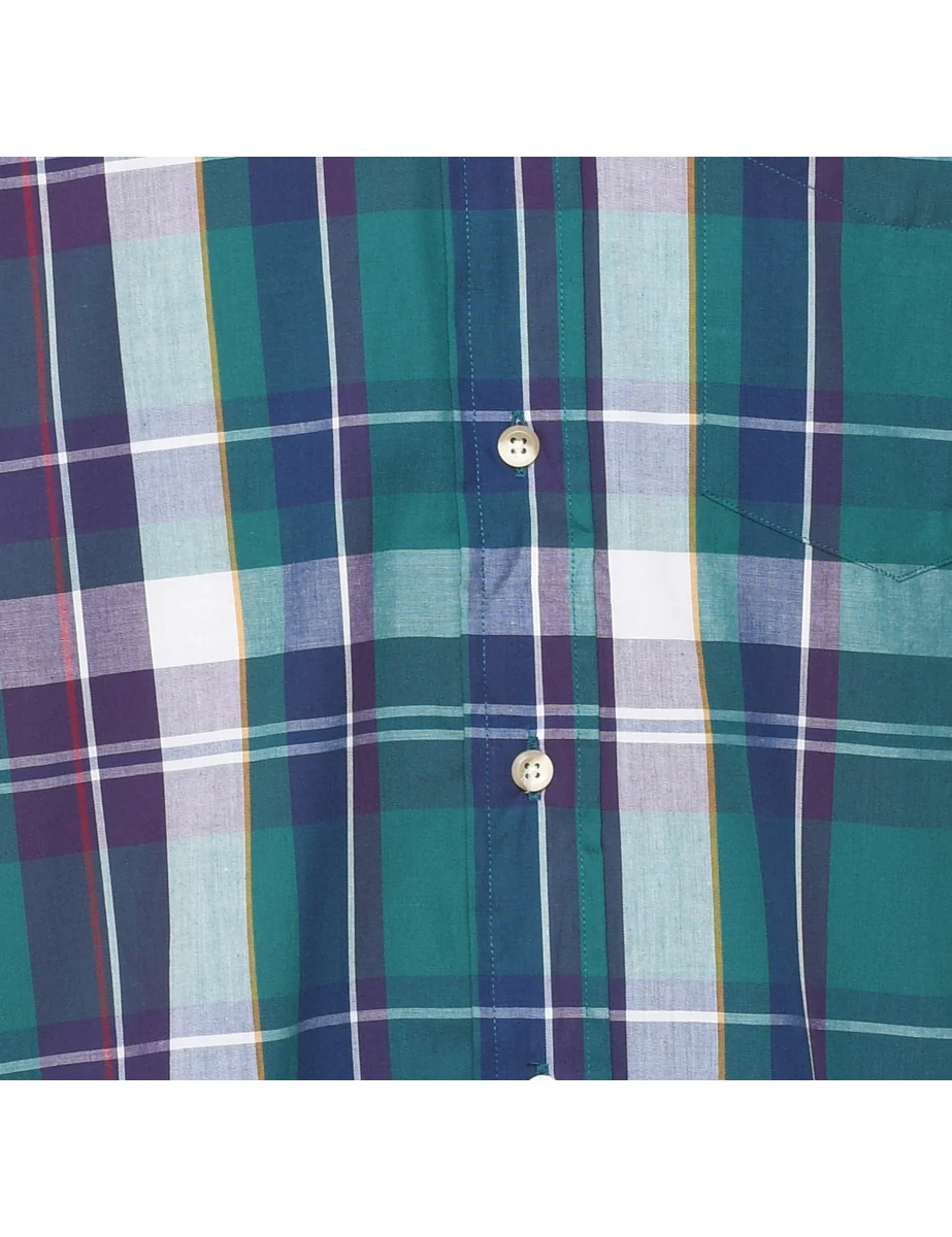 Vintage Short Sleeve Multi-Colour Checked Shirt - L - Image 3